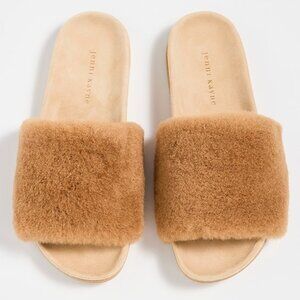 BRAND NEW Jenni Kayne Shearling Slide Sandals - Natural - 39